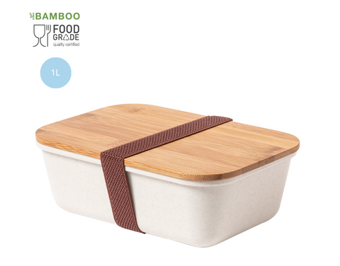 fiambrera con tapa de bambu