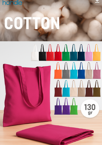 bolsa de algodon 130 gramos marca handle