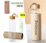 Botella bambu cristal