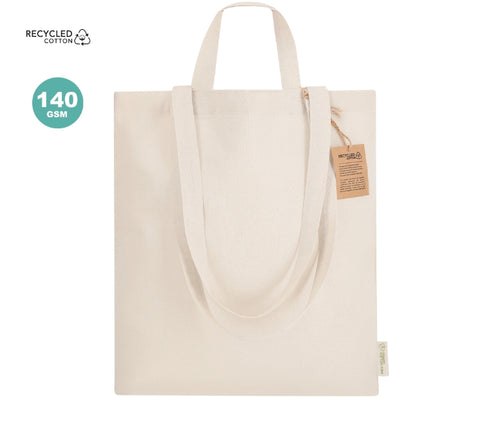 bolsa algodon reciclado doble asa ecobarna