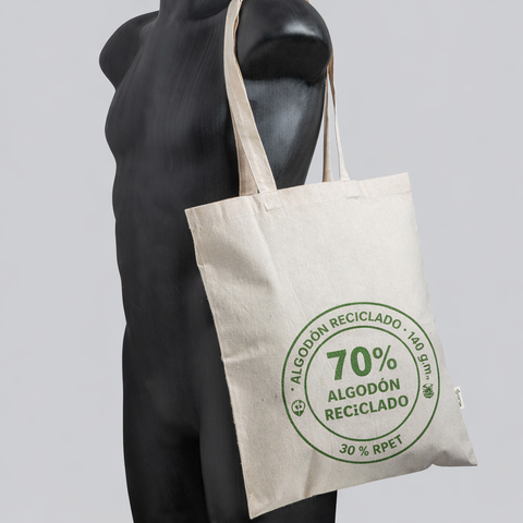 bolsa de algodon reciclado y rpet ecobarna