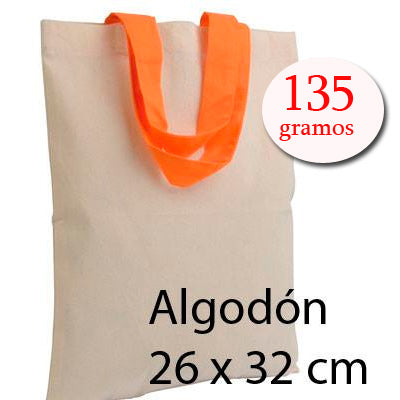 bolsa de algodon asa corta