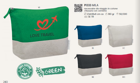 neceser bicolor de algodon  merchandising