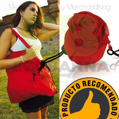 bolsa plegable rosa