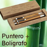 Set boligrafo bambu