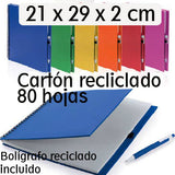 Libreta boligrafo reciclados