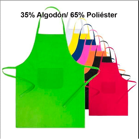 delantal promocional de poliester y algodon