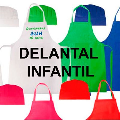 delantal infantil  con gorro merchandising