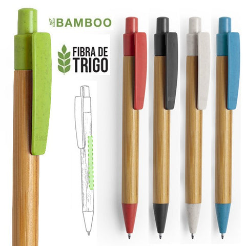 boligrafo cuerpo de bambu promocional