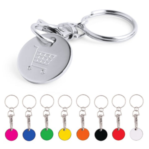 llavero moneda para carrito compra